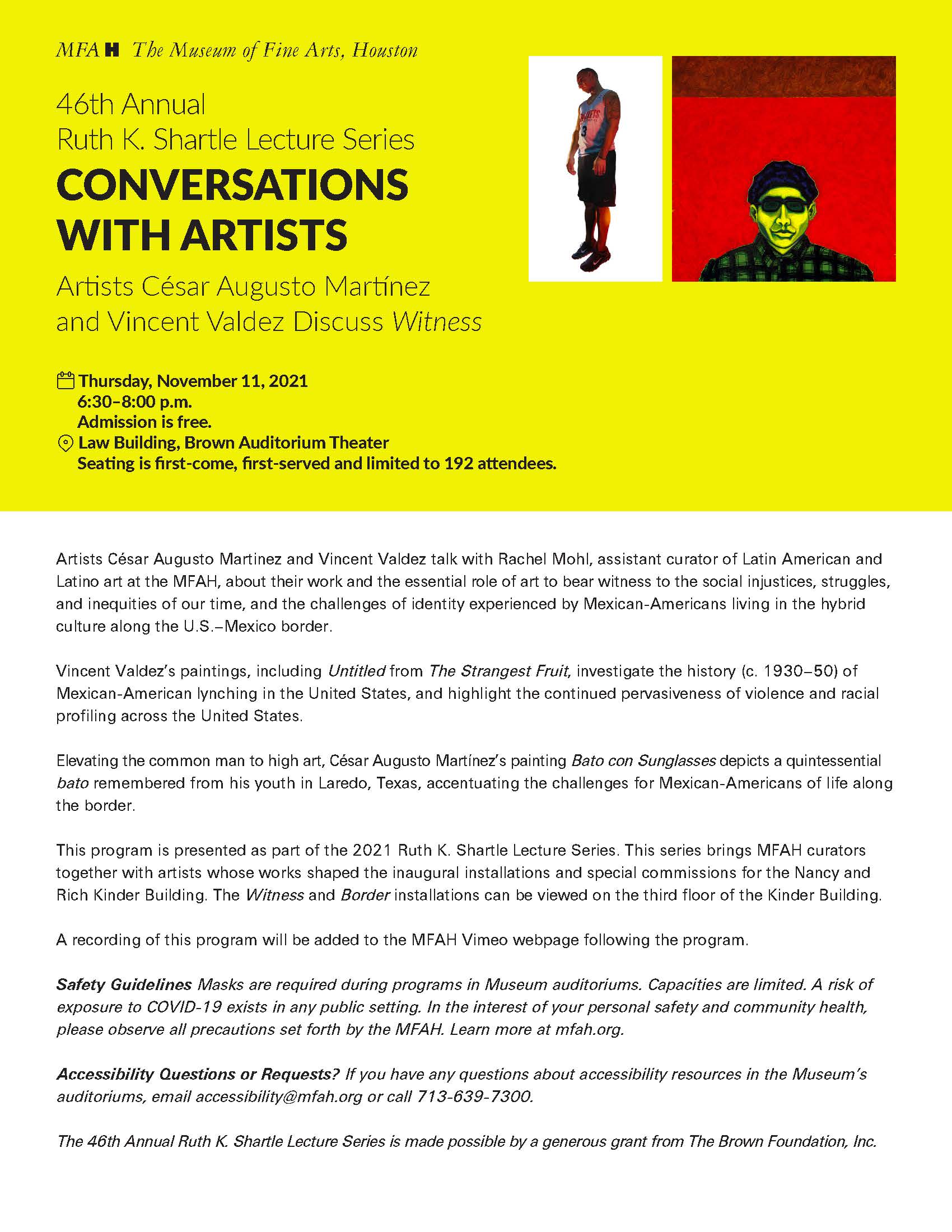 Conversation with Artists flyer