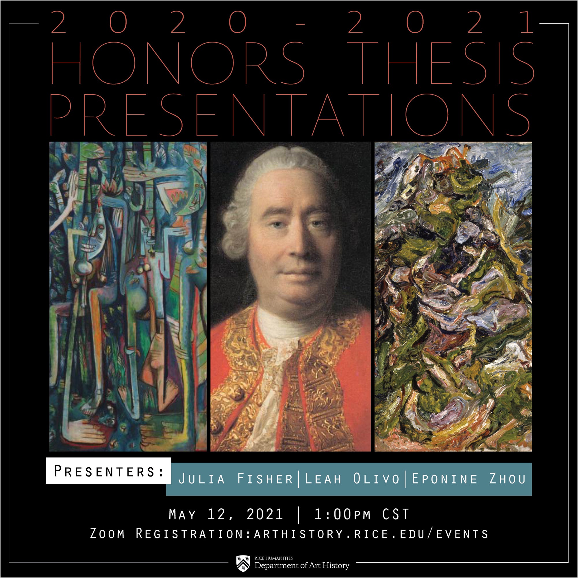 2021 Honors Thesis Presentations Flyer