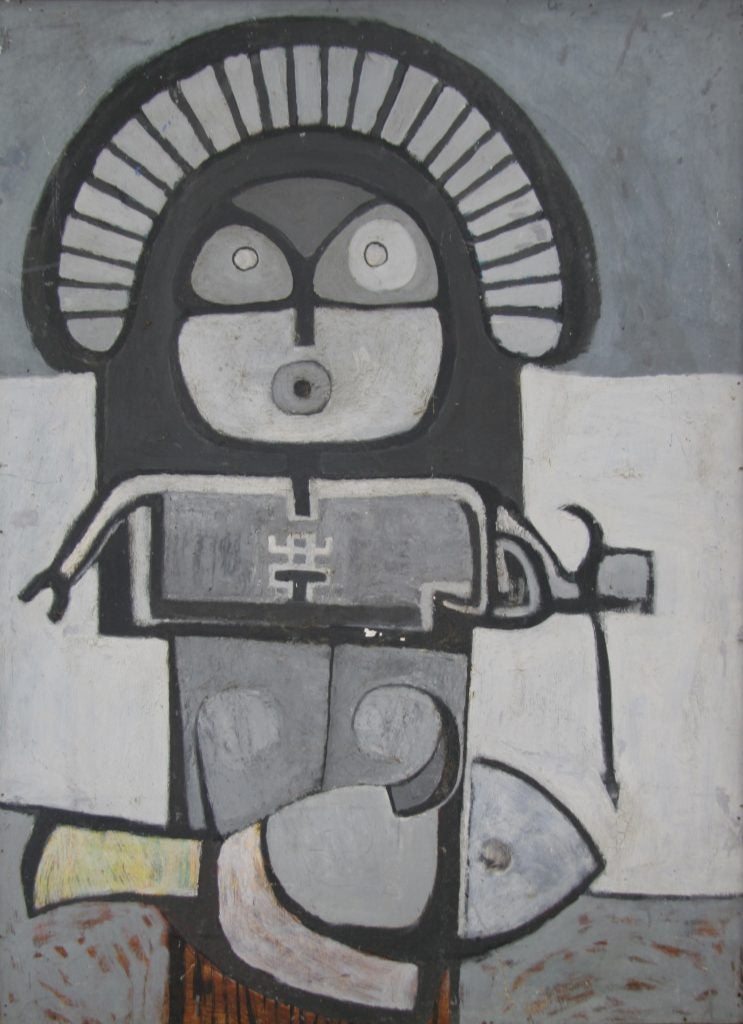Donald Locke's “Timehri Man (Indian Shooting Fish),” 1967, shown in the inaugural Carifesta in 1972. Guyana National Collection (Indian Shooting Fish).